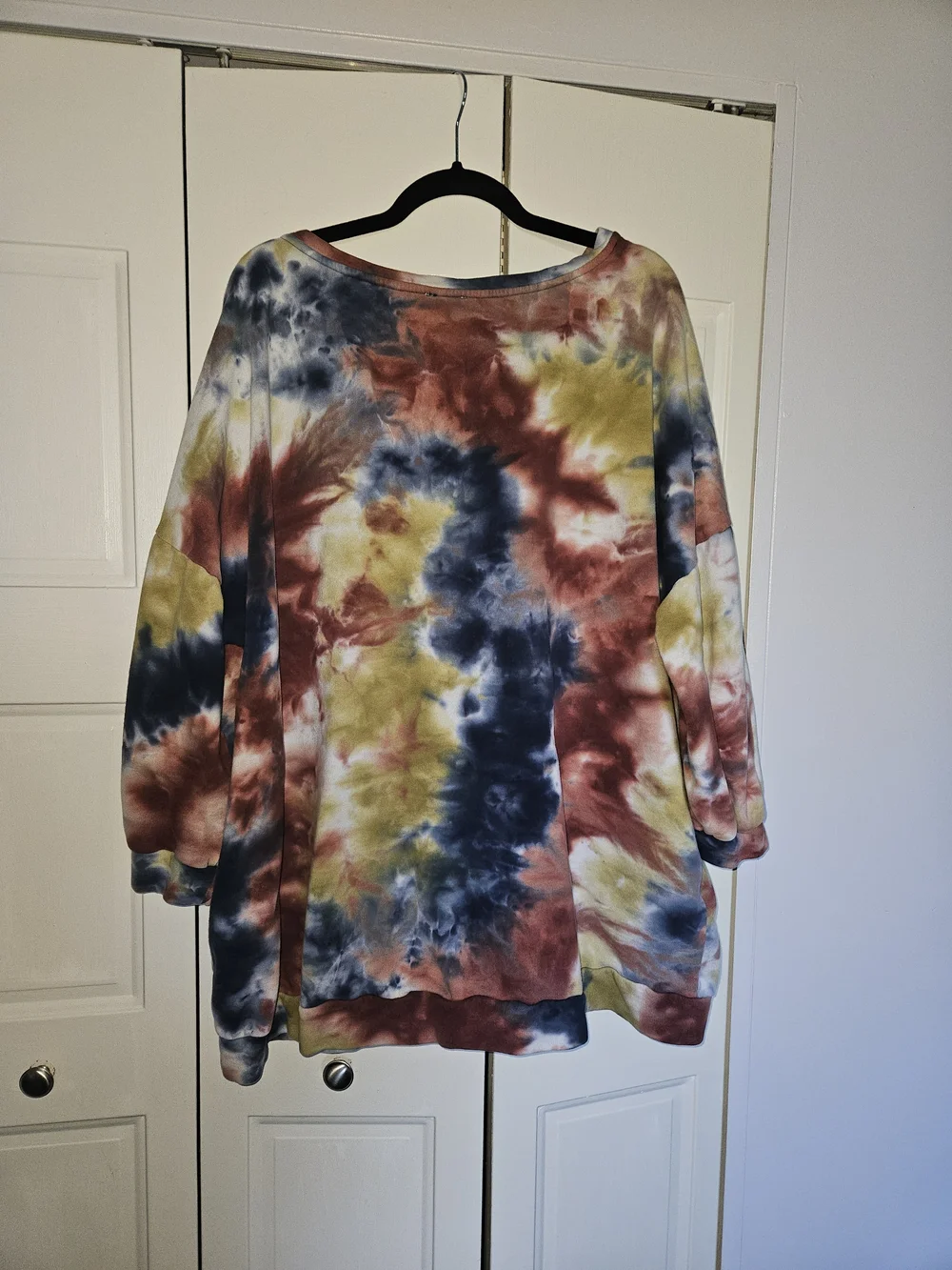 Hayden Tie-Dye Pullover Sweatshirt - Navy, Rust & Mustard - Picture 4 of 4
